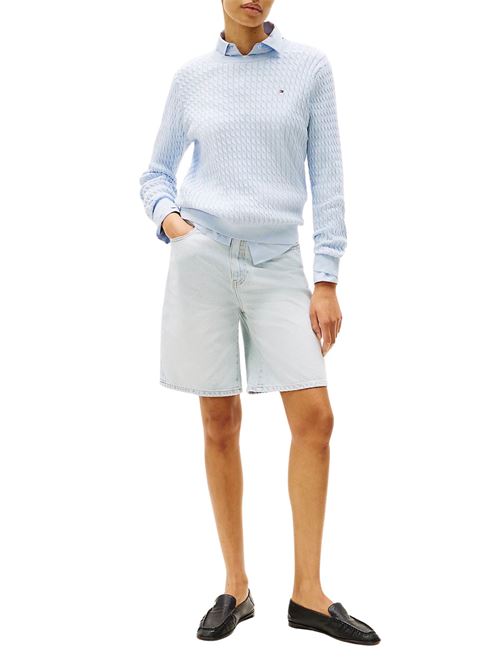 Maglia azzurra in cotone Tommy Hilfiger | WW0WW44993C1O